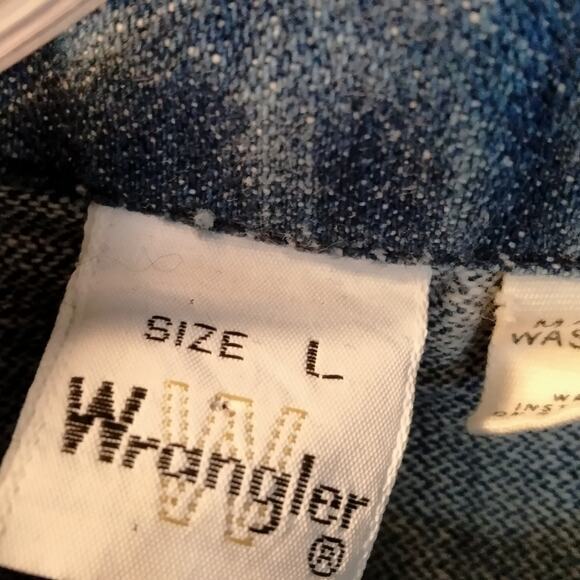 Wrangler Jean Jacket Unique Embroidery & Bob Dylan‎ Patch Womens Size Large - Picture 8 of 11